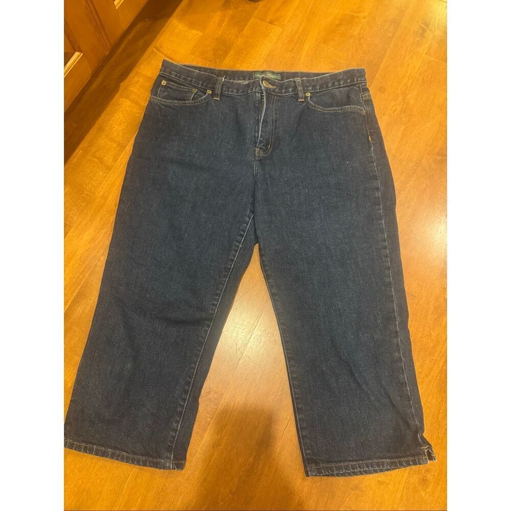 Lauren Jeans Co Ralph Lauren Womens Size 14 Classic Midrise Dark Wash Denim Capr